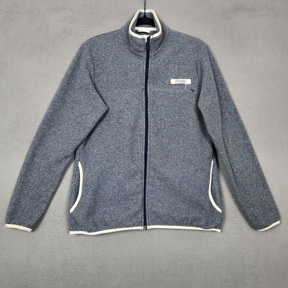 Columbia PFG Jacket Womens Large Gray Fleece Full Zip Performance Hiking Outdoor
